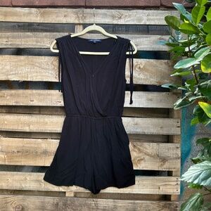 One Love Clothing Black Sleeveless Wrap-Style Romper